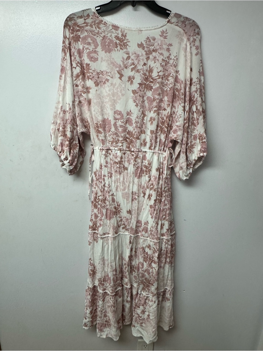 Lovestitch Follow Me Maxi Dress M Pink Ivory Floral Boho Cottagecore Tiered B2 - Picture 11 of 15
